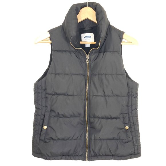 OLD NAVY Womens S/P Black Water-Resistant Packable Puffer Vest - Picture 1 of 7